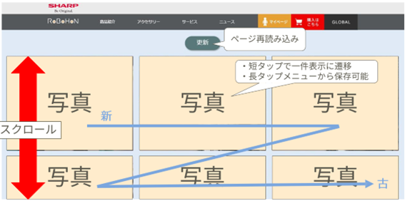 ロボリモ　ロボホンフォトビュー画面